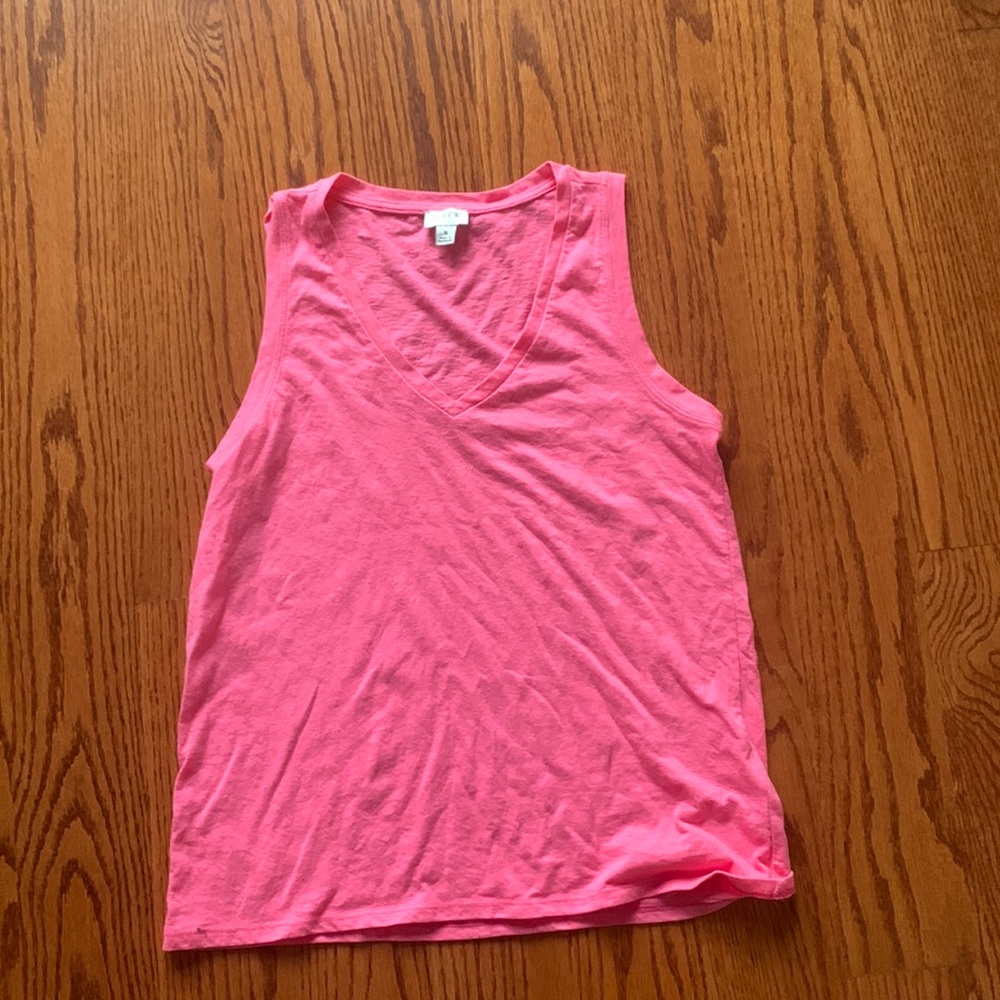 J-Crew casual tank top v-neck neon pink